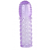 Насадка гелевая фиолетовая с точками, шипами и наплывами - 13,5 см. - Toyfa Basic - в Новочеркасске купить с доставкой
