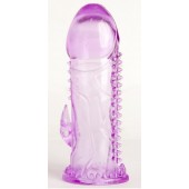 Фиолетовая гелевая насадка с шипами - 13 см. - Toyfa Basic - в Новочеркасске купить с доставкой