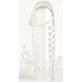 Гелевая прозрачная насадка с 2 отростками - 13 см. - Toyfa Basic - в Новочеркасске купить с доставкой