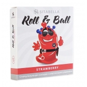 Стимулирующий презерватив-насадка Roll   Ball Strawberry - Sitabella - купить с доставкой в Новочеркасске