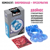 Голубое эрекционное виброкольцо Luxe VIBRO  Дьявол в доспехах  + презерватив - Luxe - в Новочеркасске купить с доставкой