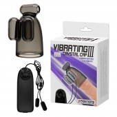 Дымчатая насадка-мастурбатор с вибрацией Vibrating Crystal Cap III - Baile - в Новочеркасске купить с доставкой