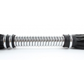 Черная плеть с серебристой ручкой - 44 см. - БДСМ Арсенал - купить с доставкой в Новочеркасске