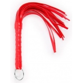 Красная плеть с рукоятью в оплетке - 28 см. - Notabu - купить с доставкой в Новочеркасске