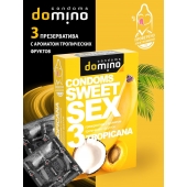 Презервативы для орального секса DOMINO Sweet Sex с ароматом тропических фруктов - 3 шт. - Domino - купить с доставкой в Новочеркасске