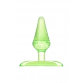 Зеленая анальная втулка с ограничителем - 6,5 см. - Toyfa Basic