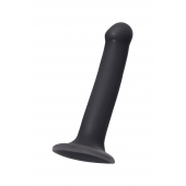 Черный фаллос на присоске Silicone Bendable Dildo M - 18 см. - Strap-on-me - купить с доставкой в Новочеркасске