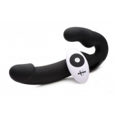 Черный безремневой страпон Urge Silicone Strap On с пультом ДУ - 24 см. - XR Brands - купить с доставкой в Новочеркасске