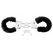 Меховые чёрные наручники Beginner s Furry Cuffs - Pipedream - купить с доставкой в Новочеркасске