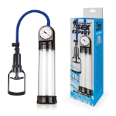 Прозрачная вакуумная помпа Sex Expert с манометром - Sex Expert - в Новочеркасске купить с доставкой