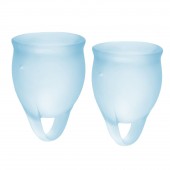 Набор голубых менструальных чаш Feel confident Menstrual Cup - Satisfyer - купить с доставкой в Новочеркасске