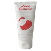 Лубрикант на водной основе с ароматом малины Love Protection Strawberry - 50 мл. - Lola Games - купить с доставкой в Новочеркасске