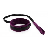 Фиолетово-черный ошейник My Rules с поводком - БДСМ Арсенал - купить с доставкой в Новочеркасске