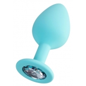 Мятная анальная втулка Brilliant с прозрачным кристаллом - 8 см. - ToyFa - купить с доставкой в Новочеркасске