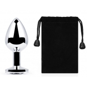 Серебристая анальная пробка с прозрачным стразом - 7,2 см. - Anal Jewelry Plug - купить с доставкой в Новочеркасске