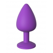 Фиолетовая анальная пробка со стразом Her Little Gem Large Plug - 9,5 см. - Pipedream - купить с доставкой в Новочеркасске