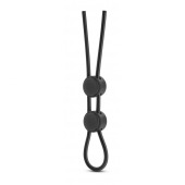 Черное двойное эрекционное лассо Silicone Double Loop Cock Ring - Blush Novelties - в Новочеркасске купить с доставкой