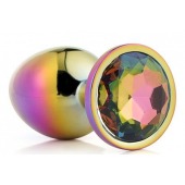 Голографическая анальная втулка с радужным кристаллом - 7,1 см. - Dream Toys - купить с доставкой в Новочеркасске
