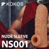 Телесная открытая насадка-реалистик с подхватом мошонки Nude Sleeve M - 12 см. - KOKOS - в Новочеркасске купить с доставкой