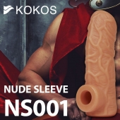 Телесная открытая насадка-реалистик с подхватом мошонки Nude Sleeve S - 10 см. - KOKOS - в Новочеркасске купить с доставкой