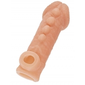 Телесная закрытая насадка с шишечками Cock Sleeve Size M - 15,6 см. - KOKOS - в Новочеркасске купить с доставкой