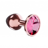 Пробка цвета розового золота с малиновым кристаллом Diamond Ruby Shine L - 8,3 см. - Lola Games - купить с доставкой в Новочеркасске