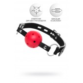 Красный кляп-шар на черных ремешках - ToyFa - купить с доставкой в Новочеркасске