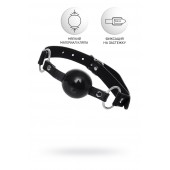 Черный кляп-шар на кожаных ремешках Anonymo - ToyFa - купить с доставкой в Новочеркасске