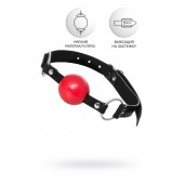 Красный кляп-шар на черных ремешках Anonymo - ToyFa - купить с доставкой в Новочеркасске