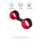 Красно-черные велюровые наручники Anonymo - ToyFa - купить с доставкой в Новочеркасске