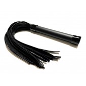 Черная плеть из эко-кожи - 42 см. - БДСМ Арсенал - купить с доставкой в Новочеркасске