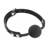 Черный силиконовый кляп-шарик на ремешках - Fetish Tentation - купить с доставкой в Новочеркасске