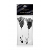 Зажимы для сосков с черными перьями Sweet Caress Feather Nipple Clumps - Sweet Caress - купить с доставкой в Новочеркасске