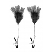 Зажимы для сосков с черными перьями Sweet Caress Feather Nipple Clumps - Sweet Caress - купить с доставкой в Новочеркасске