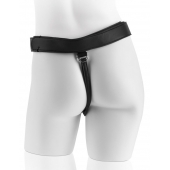 Страпон с телесной насадкой 7  Uncut with Strap on Harness - 18 см. - Pipedream - купить с доставкой в Новочеркасске