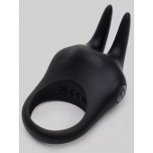 Черное эрекционное виброкольцо Sensation Rechargeable Vibrating Rabbit Love Ring - Fifty Shades of Grey - в Новочеркасске купить с доставкой