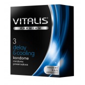 Презервативы VITALIS PREMIUM delay   cooling с охлаждающим эффектом - 3 шт. - Vitalis - купить с доставкой в Новочеркасске