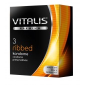 Ребристые презервативы VITALIS PREMIUM ribbed - 3 шт. - Vitalis - купить с доставкой в Новочеркасске