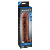 Коричневая насадка с кольцом Perfect 2 Extension with Ball Strap - 19 см. - Pipedream - в Новочеркасске купить с доставкой