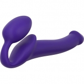 Фиолетовый безремневой страпон Silicone Bendable Strap-On - size S - Strap-on-me - купить с доставкой в Новочеркасске