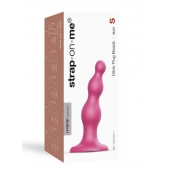 Розовая насадка Strap-On-Me Dildo Plug Beads size S - Strap-on-me - купить с доставкой в Новочеркасске