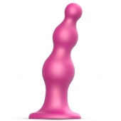 Розовая насадка Strap-On-Me Dildo Plug Beads size S - Strap-on-me - купить с доставкой в Новочеркасске