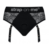 Черные трусики для насадок Diva Lingerie Harness - size S - Strap-on-me - купить с доставкой в Новочеркасске