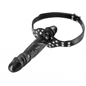 Черный кляп-фаллоимитатор Double Penis Gag - Fetish Tentation - купить с доставкой в Новочеркасске