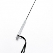 Черный кожаный стек с гладкой ручкой - 55 см. - Crazy Handmade - купить с доставкой в Новочеркасске