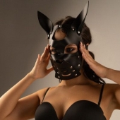 Черная маска  Собака  с ушками - Crazy Handmade - купить с доставкой в Новочеркасске