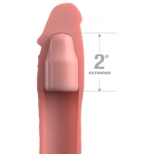 Телесная насадка-удлинитель 2 Inch Silicone X-tension with Strap - 20,3 см. - Pipedream - в Новочеркасске купить с доставкой