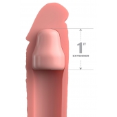 Телесная насадка-удлинитель 1 Inch Silicone X-tension - 17,8 см. - Pipedream - в Новочеркасске купить с доставкой