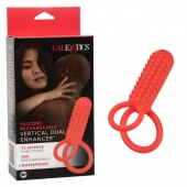 Красное эрекционное кольцо Silicone Rechargeable Vertical Dual Enhancer - California Exotic Novelties - в Новочеркасске купить с доставкой