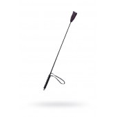 Чёрный стек с кожаной ручкой - 58 см. - Sitabella - купить с доставкой в Новочеркасске